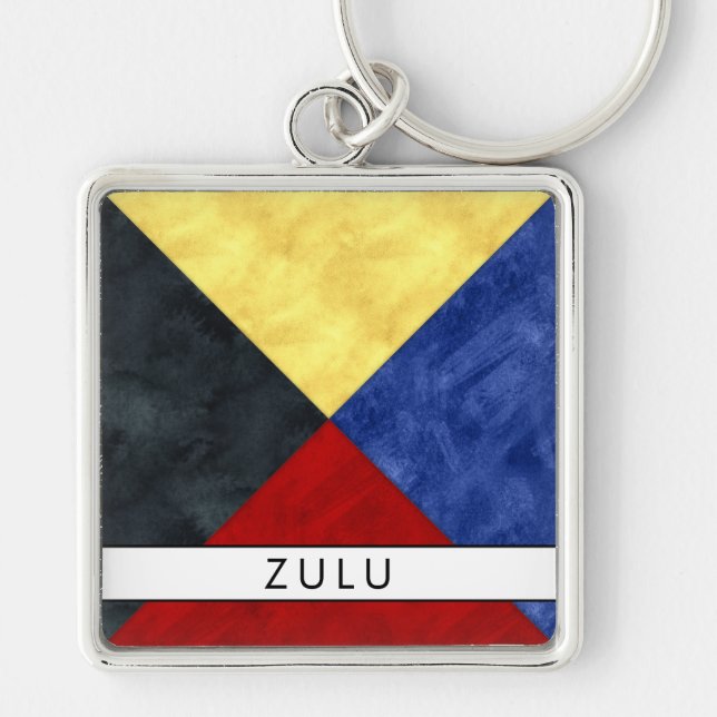 Porte-clés Signal Nautique Z Zulu + Votre Nom (Devant)