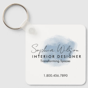 Porte-clés Signature Aquarelle Professionnelle Élégante pour