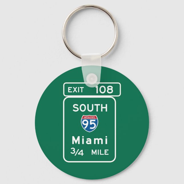 Porte-clés SIGNE DE LA ROUTE DE Miami, FL (Recto)