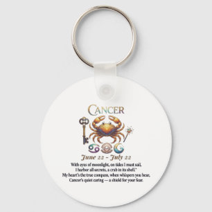 Porte-clés Signe du zodiaque Cancer avec citation poétique