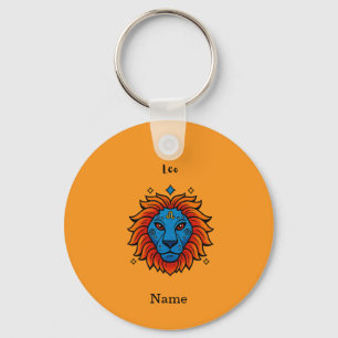 Porte-clés Signe du zodiaque Lion Pop Art - Illustration rétr