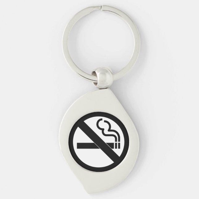 Porte-clés Signe noir et blanc non-fumeurs (Devant)