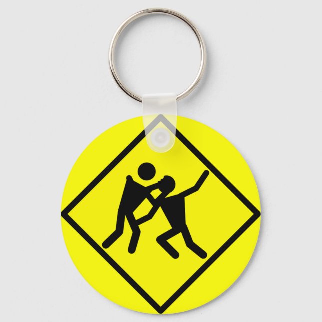 Porte-clés SIGNE ROUTIER D'Avertissement Zombie (Recto)