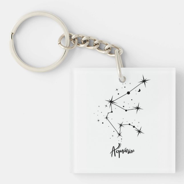 Porte-clés SIGNE Zodiaque Aquarius Cadeau astrologie Aquarius (Devant)