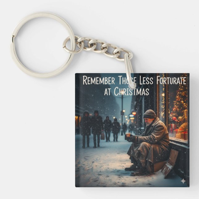 PORTE-CLÉS SIGNIFICATION DE NOËL IMAGE PENSEZ AUX PAUVRES (Devant)