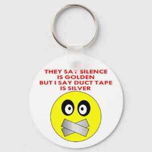 Porte-clés Silence Est Golden Duct Bande Est Argent