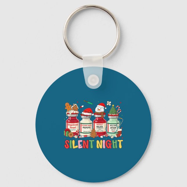 Porte-clés Silent Night Funny Nurse Christmas Design Long Sle (Recto)
