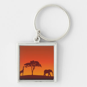 Porte-clés Silhouette africaine Safari - Porte - clé