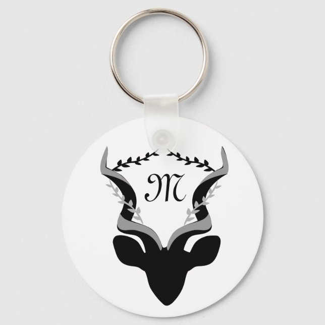 Porte-clés Silhouette Antelope foncé avec Monogramme Customis (Recto)