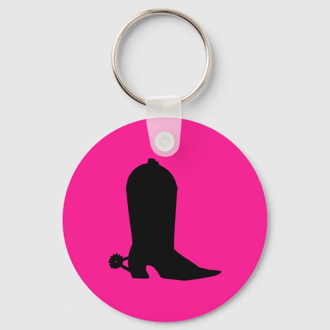 Porte-clés Silhouette d'amorçage de cowboy (Recto)