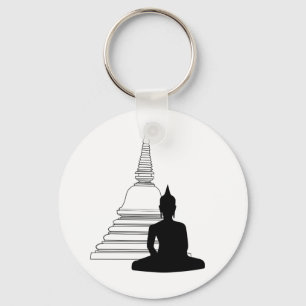 Porte-clés Silhouette de Bouddha avec Stupa