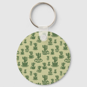 Porte-clés Silhouette de cactus succulent en tasses et pots