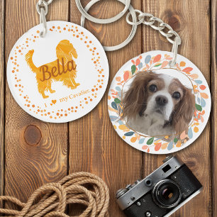 Porte-clés silhouette de Cavalier orange pastel pe