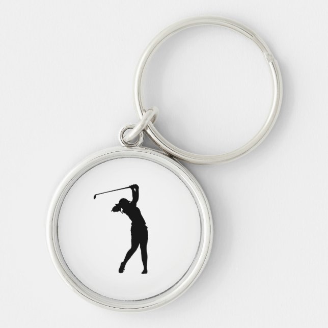 Porte-clés silhouette de golf, cadeau minimal pour (Devant)