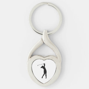 Porte-clés silhouette de golf idée de cadeau cool