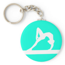 Silhouette de gymnaste Porte - clé Turquoise