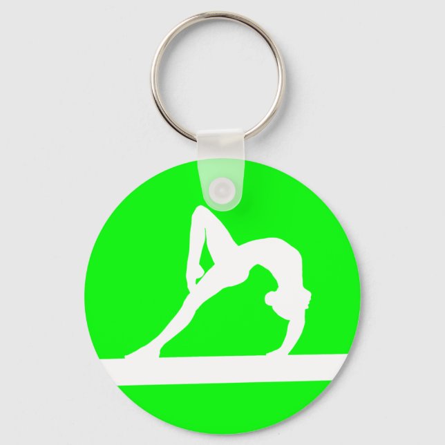 Porte-clés Silhouette de gymnaste Porte - clé vert (Recto)