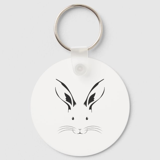 Porte-clés Silhouette de la face du lapin (Recto)