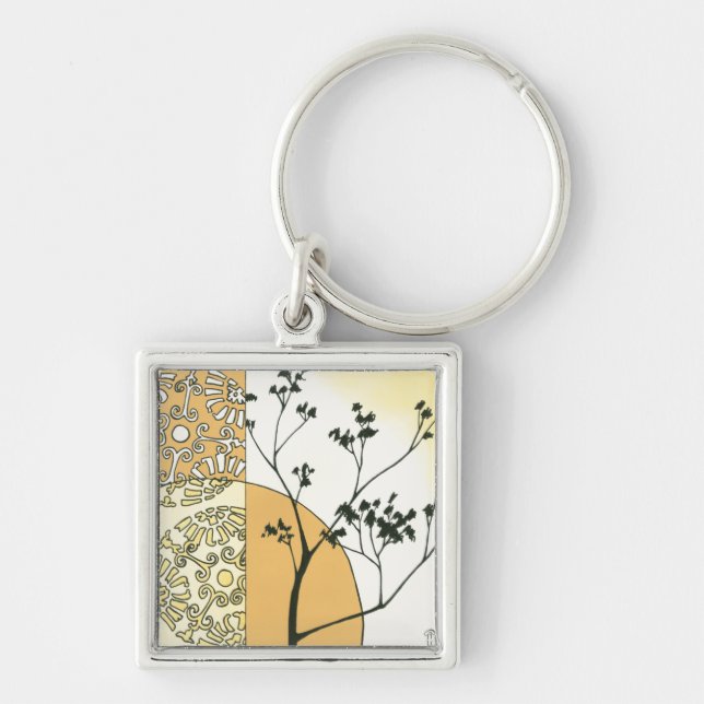 Porte-clés Silhouette de l'arbre écarse par Megan Meagher (Devant)