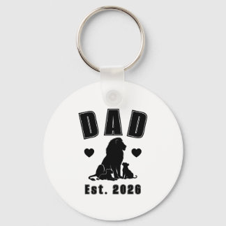Porte-clés Silhouette de Lionceau Nouveau Papa Année de Créat