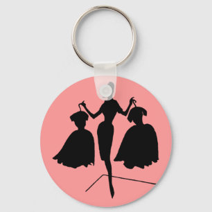Porte-clés Silhouette de mode vintage