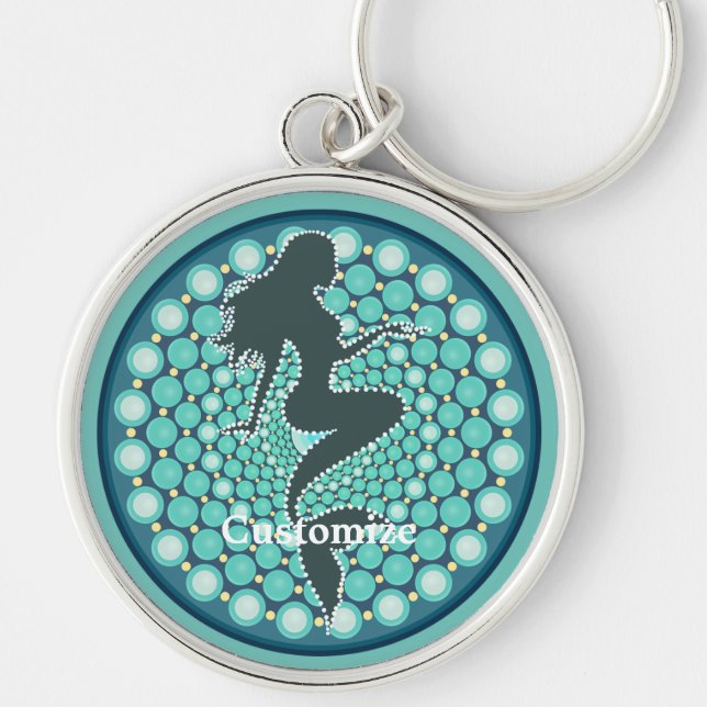 Porte-clés Silhouette de sirène dans les bulles Thunder_Cove (Devant)