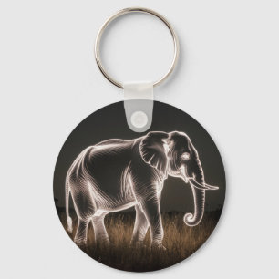 Porte-clés Silhouette d'éléphant lumineux