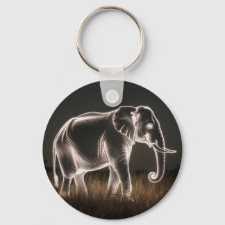 Porte-clés Silhouette d'éléphant lumineux