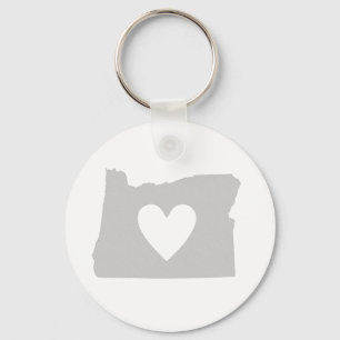 Porte-clés Silhouette d'état de l'Orégon de coeur