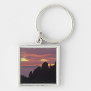 Porte-clés Silhouette du mont Huangshan (Montagne Jaune) au
