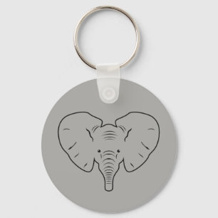 Porte-clés Silhouette du visage de l'éléphant