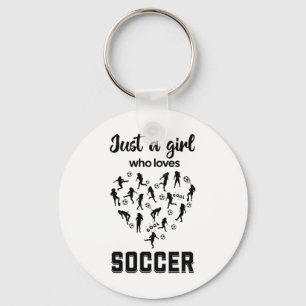 Porte-clés Silhouette filles jouant au football