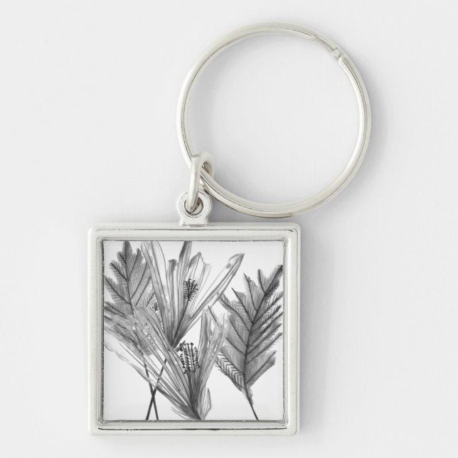 Porte-clés Silhouette florale - Gris (Devant)