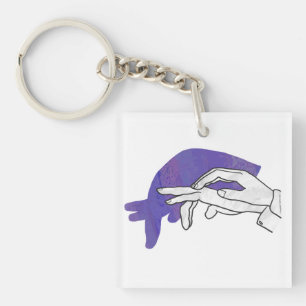 Porte-clés Silhouette main Anteater violet