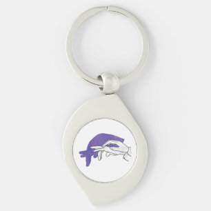 Porte-clés Silhouette main Anteater violet