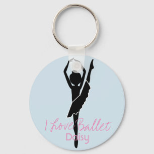 Porte-clés Silhouette personnalisée de ballet d'amour d'I