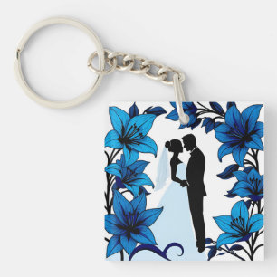 Porte-clés Silhouette romantique d'un couple