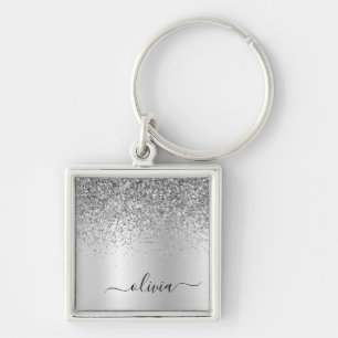 Porte-clés Silver Glitter Glam
