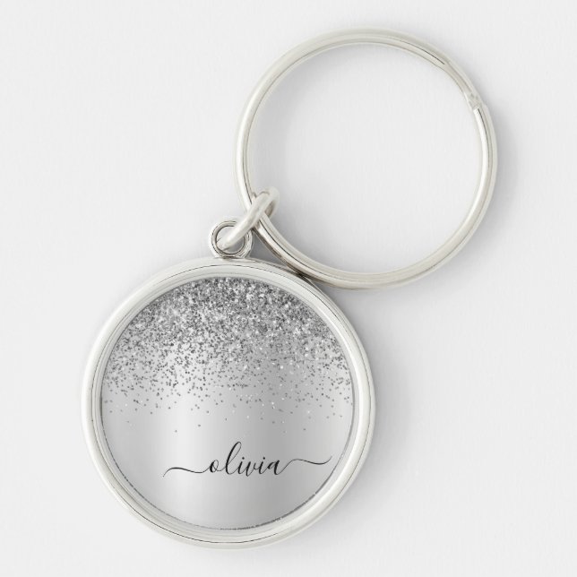 Porte-clés Silver Glitter Glam (Devant)