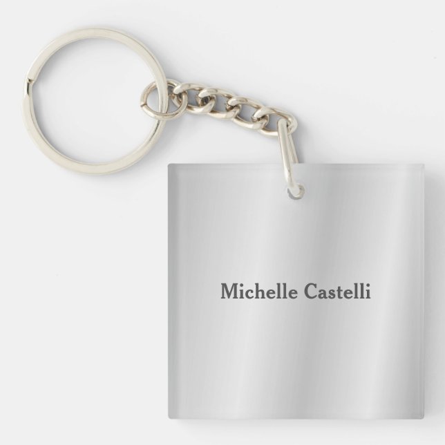 Porte-clés Silver Grey Professionnel Unique Classique Simple (Devant)