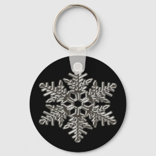 Porte-clés Silver Metal Deco Snow Fall Snowflakes
