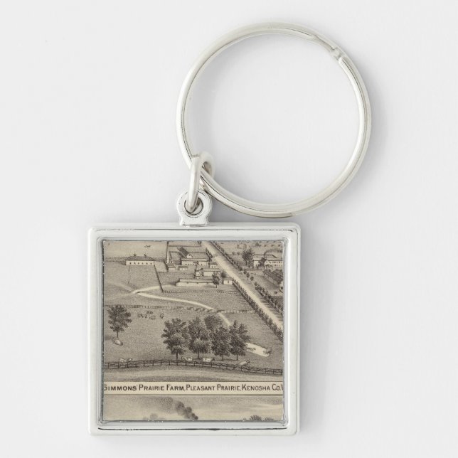 Porte-clés Simmon's Prairie Farm, Kenosha Water Cure (Devant)
