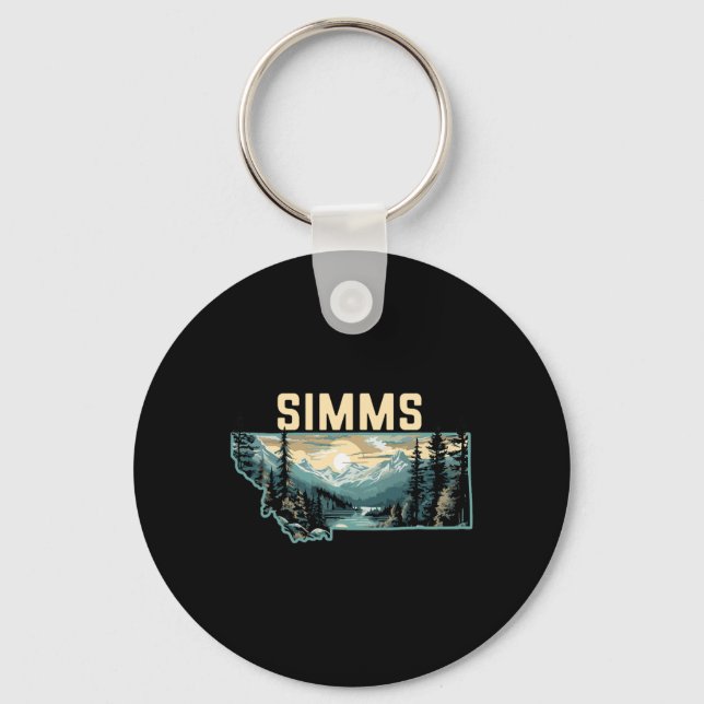 Porte-clés Simms Montana Outdoor Art Retro Hiking  (Recto)