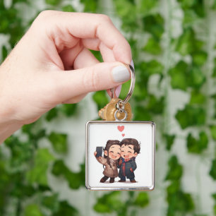 Porte-clés Simple Amour Couple Porte - clé - Cadeau Romantiqu