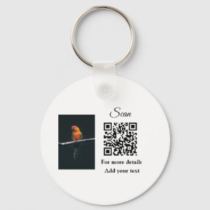 Porte-clés Simple animal name details QR code add text photo