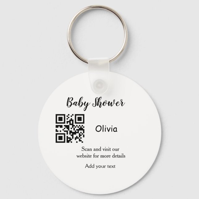Porte-clés Simple baby shower site web code-barres QR ajouter (Recto)