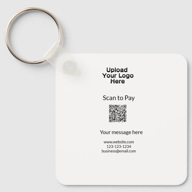 Porte-clés Simple balayage minimal pour payer Ajouter un logo (Recto)