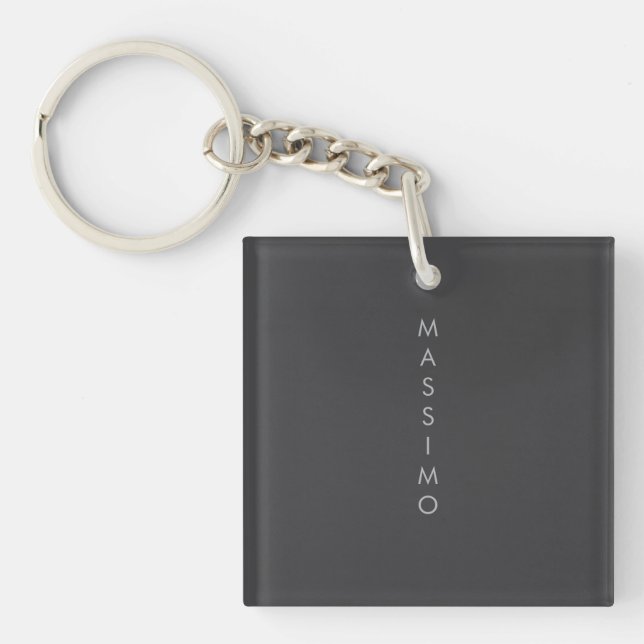 Porte-clés Simple Élégant Minimaliste Moderne Gris (Devant)