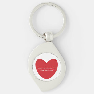 Porte-clés Simple mignon coeur rouge personnalisé Saint Valen