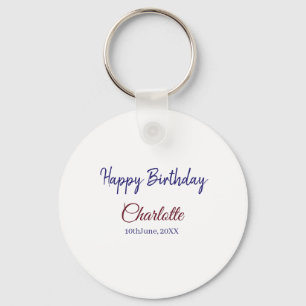 Porte-clés SIMPLE MINIMAL.CUTIE AJOUTER NOM BÉBÉ joyeux anniv